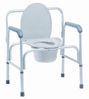 MediChoice Adjustable Heavy-Duty Commode Chair, Snap-On Seat, Aluminum Frame, Adjusts from 18 Inches to 23 Inches, 400 lb. Weight Capacity, (1 Each)