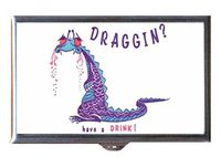 Dragon? Have A Drink! Retro Cocktail Napkin Decorative Pill Box