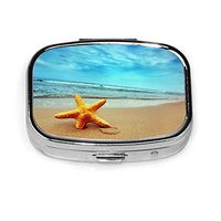 Tropical Beach View Pill Box Case Medicine Holder Pocket for Travel Portable Decorative Organizer