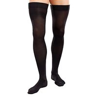 Ease Opaque Men's Thigh Highs with Moderate (20-30mmHg) Compression (Large Short, Black)