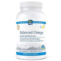 Nordic Naturals Pro Balanced Omega - Fish Oil and Evening Primrose Oil, 240 mg EPA, 160 mg DHA, 76 mg GLA, Supports Hormonal Balance and Healthy Skin*, 180 Soft Gels