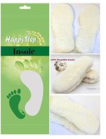 Happystep Genuine Sheepskin Lambswool Cushioning Shearling Winter Insoles with Felt Comfort Sole(Women 10)