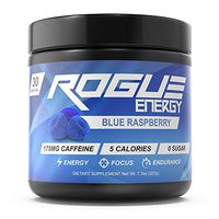 Rogue Energy - Gaming Drink for Hours of Energy & Focus, Esports & Gamer Supplement, Sugar & Gluten Free (Blue Raspberry Tub 30 Servings)