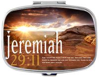 Jeremiah Custom Silver Stylish, Slim Design Pill Box Holder，Rectangle Medicine Vitamin Organizer Pill case