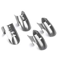 kebyy 4pcs Finger Guard Protectors Adjustable Stainless Steel Finger Guard Slice Chop Safe Cooking Tool