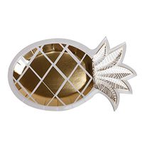 Geeklife Gold Pineapple Paper Party Plates , Cute Pineapple Shaped Paper Dessert Plates Decorative Plates Set , 16 ct