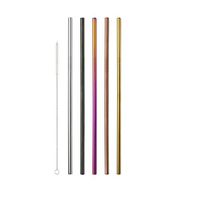EORTA Stainless Steel Drinking Straws Reusable Long Metal Straws for Cold Beverage Cleaning Brush Included Various Colors 5 Straight + 1 Brush