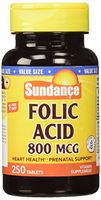 Sundance Folic Acid 800 mcg Tablets, 250 Count