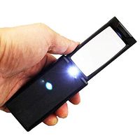 Magnifier Double Lens LED Ultraviolet Light Magnifying Glass Portable Black for Identification