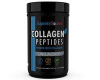 Superior Source Hydrolyzed Collagen Peptides, Types 1 & 3 Powder, Grass-Fed, Hair, Skin, Nail, and Joint Support, Paleo and Keto Friendly, Gluten Free, Non-GMO, Unflavored (12.7 oz Jar)