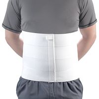 OTC Abdominal Binder, Chest Support Brace, Rib Fracture, Unisex, Four-Panel, White (Four Panel), Medium