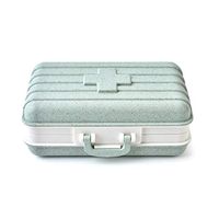 MSlongzc Organizer Box Storage Containers Storage Bins Cubes Organizer with Dividers Foldable Mini Travel Suitcase Wheat Straw 6 Grids Pill Tablets Box Jewelry Storage Case Green