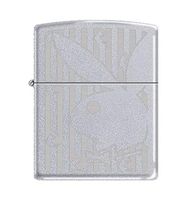 Zippo Playboy Bunny Stripe Pocket Lighter, Satin Chrome