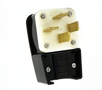 Leviton 8352-P 50 Amp, 120/208 Volt- 3PY, Straight Blade, Plug, Industrial Grade, Non-Grounding, Angle, Black