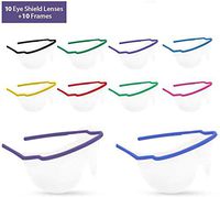 Disposable Plastic Eye Shields, Disposable Eyewear,Clear Lenses with Multi-Colored Frames, Fog Resistant, wrap Around Design Provides Front and Side Protection,Assorted Colors (10 Packs)