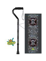 Walking Cane Offset Foam Handle Aluminum Adjustable Cool Motor Head Biker Design Men or Women