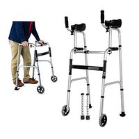 OUG Adult Walking Rehabilitation Walker, Wheel Walking Frame with Armrest Support Pad, Lightweight and Portable Walker, Foldable Walker, Non-Slip Design Walker, Suitable for Rehabilitation Staff