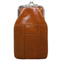 Womens Leather Cigarette Case & Lighter Holder Vintage Tan