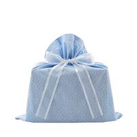 Damask Reusable Fabric Gift Bag for Wedding, Bridal Shower, Birthday or Any Occasion (Steel Blue, Medium 17 Inches Wide by 18 Inches High)