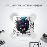 Black Jaguar Panther Beautiful Eyes Bathroom Body Scale Weighing Scale Body Weight Digital Scale Tracks 8 Key Compositions Analyzer Sync with Fitness Apps 400 Lbs