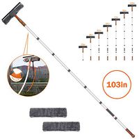 Window Squeegee with Bendable Head, 2 in 1 Squeegee Shower Window Cleaning Kit, 103" Long Extension Pole, Versatile Outdoor Glass Cleaning Supplies for High Windows