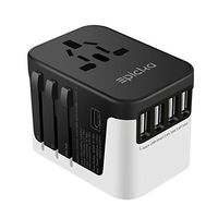 Universal Travel Adapter - EPICKA All in One International Wall Charger AC Plug Adaptor with 5.6A Smart Power and 3.0A Type-C for USA EU UK AUS (Black + White)