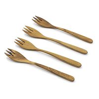 FAAY 8 Inch Teak Wooden Forks, Wood Fork Handcraft from High Moist-resistance Teakwood | Healthy Cutlery and Flatware