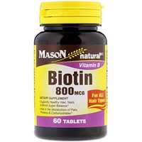 Mason natural biotin 800 mg tablets, Vitamin B - 60 ea