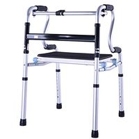 Lyqqqq Elderly Walker Wheelless Walking Stand Disabled Walking Frame with Seat Plate Four-Legged Walking Stick