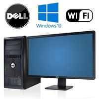 Business Desktop: ReCircuit Optiplex 760 Tower - Intel Core 2 Duo 2.4GHz, 4GB RAM, NEW 1TB HDD, Windows 10 Pro 64-Bit, WiFi, DVD-ROM + NEW ReCircuit 24" LCD! (Prepared By ReCircuit)