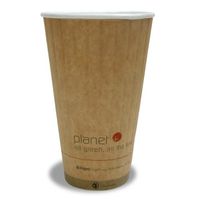 Planet + 100% Compostable PLA Laminated Double Wall Insulated Hot Cup, 20-Ounce, 600-Count Case