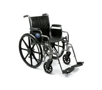 Medline Excel 2000 Wheelchair, 20" Wide Seat, Desk-Length Arms, Swing Away Footrests, Chrome Frame