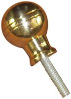 JWL HAWNKOA PRODUCTS (1) Cane Walking Stick Shift Knob Handle 1 1/2" Round Ball Knob Style Cast Brass with Steel Threaded Rod Connector