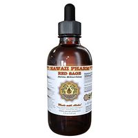 Red Sage Liquid Extract, Organic Red Sage (Salvia Miltiorrhiza) Tincture, Herbal Supplement, Hawaii Pharm, Made in USA, 2 fl.oz