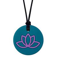 Munchables Lotus Chew Necklace - Sensory Chewable Jewelry for Adults, Teens or Girls (Teal)
