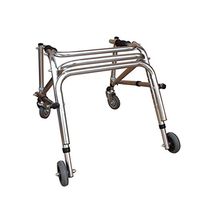 GY 4-Wheel Children's Luxury Walker Stainless Steel Wheeled Trolley Walking Assisted Lightweight Folding Medical Supplies (Color : A)