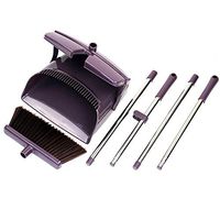 Broom and dustpan set Comb Tooth Broom Dustpan Pan Set Cleaning Broom Combination Suitable For Home Kitchen Broom and dustpan set (Color : Purple, Size : 63x61x40cm)