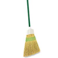 Libman Commercial 101 Traditional Corn Broom, 100% Natural Broomcorn, 11" Wide, Green Handle (Pack of 6)