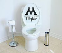Ministry of Magic This Way Harry Potter Toilet Decor Wall Decal Vinyl Sticker W25 10'x10' (Message for Color)