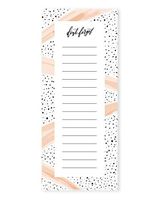 Modern to Do List. Home or Office. Stationery Notepad. 50 Sheets (3.625" x 8.5"). Black Speckles and Pink Stripes. Chic Grocery List. Don't Forget.