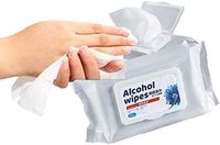 2 Packs 75°Alcohol Wet Wipes Large Cleaning Tissue for Kids Adults 100PCS