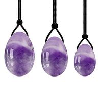 Timagebreze Natural Amethyst Yoni Egg Set Female Pelvic Floor Muscle Kegel Movement Tightening Emerald Crystal Yoni Egg
