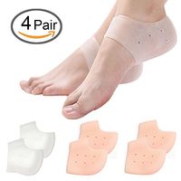 4 pairs Plantar Fasciitis Silicone Gel Sleeve Breathable Protective Heel Air Support ，Reduce Pressure on Heel, Relief Heel Pain and Cracked Heel