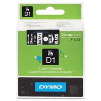 Wholesale CASE of 10 - Dymo Polyester-coated D1 Tape-Label Cassette, 1"x23", White/Black