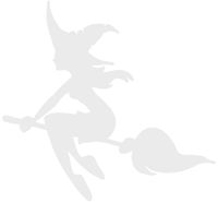 hBARSCI Witch on a Broomstick Vinyl Decal - 5 Inches - for Cars, Trucks, Windows, Laptops, Tablets, Outdoor-Grade 2.5mil Thick Vinyl - White