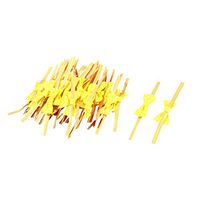uxcell Dots Print Gift Bowknot Decor Candy Cookie Bag Wrapping Rope Twist Tie 40pcs Yellow