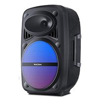 8 Inch Luggage Style Outdoor Plaza Portable PA DJ Sound System Speaker with Wireless Microphone, USB Audio Input and Bluetooth (Black