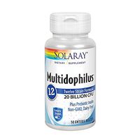 Solaray Multidophilus 12 Strain Probiotic | 20 Billion CFU | Healthy Gut Support | 25 Servings | 50 Enteric VegCaps