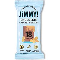 Jimmy! Chocolate Peanut Butter Protein Bars, 18g Protein, Low Sugar, 12 Count