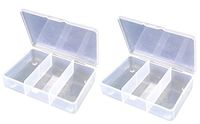 Green Leaf 3 section Small Plastic Box Organizer 2 Pack